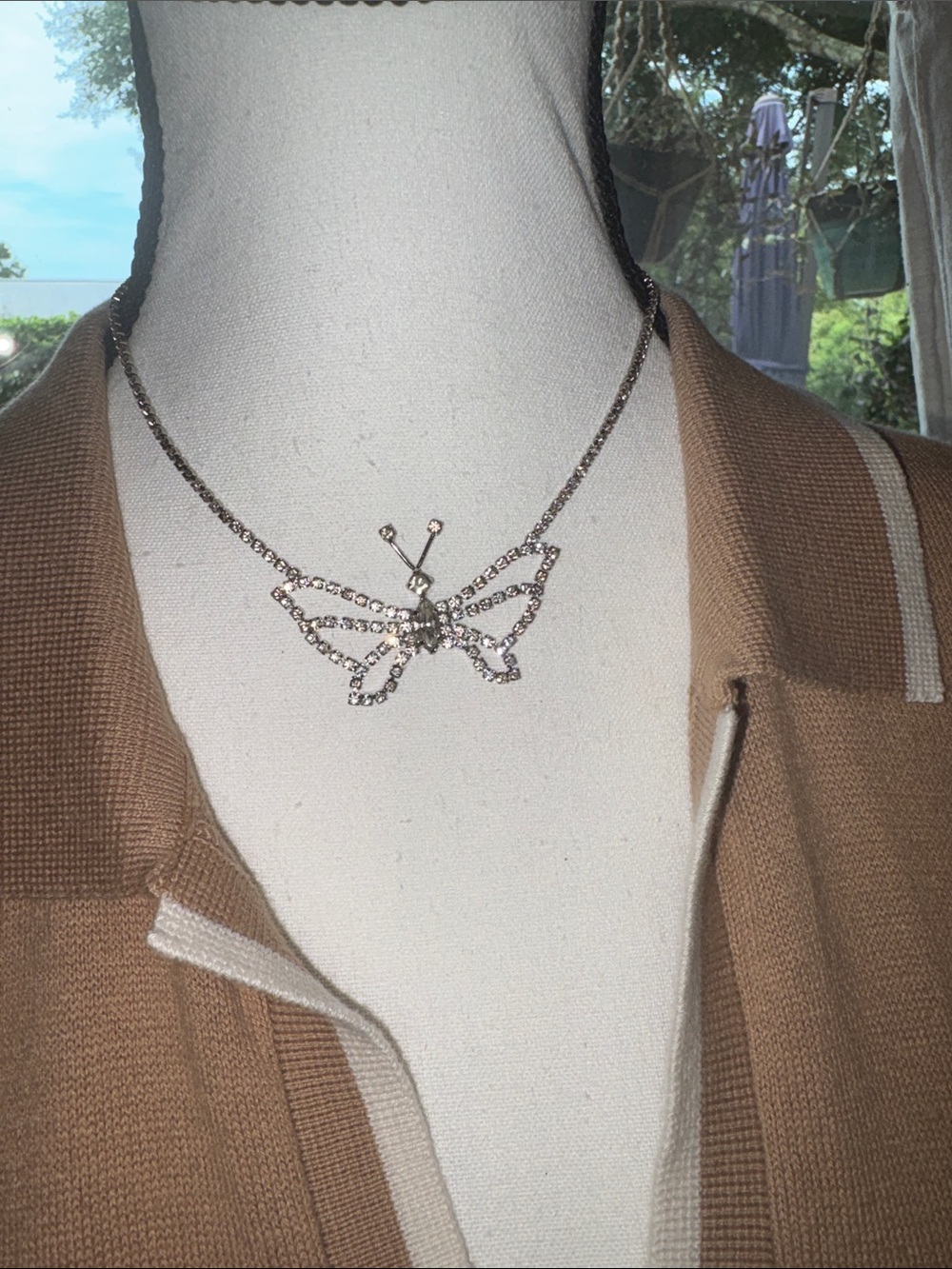 Chloe Butterfly 🦋 rhinestone and stainless steel Necklace